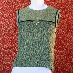ST JOHN SPORT green knit sleeveless top P 💥🕛